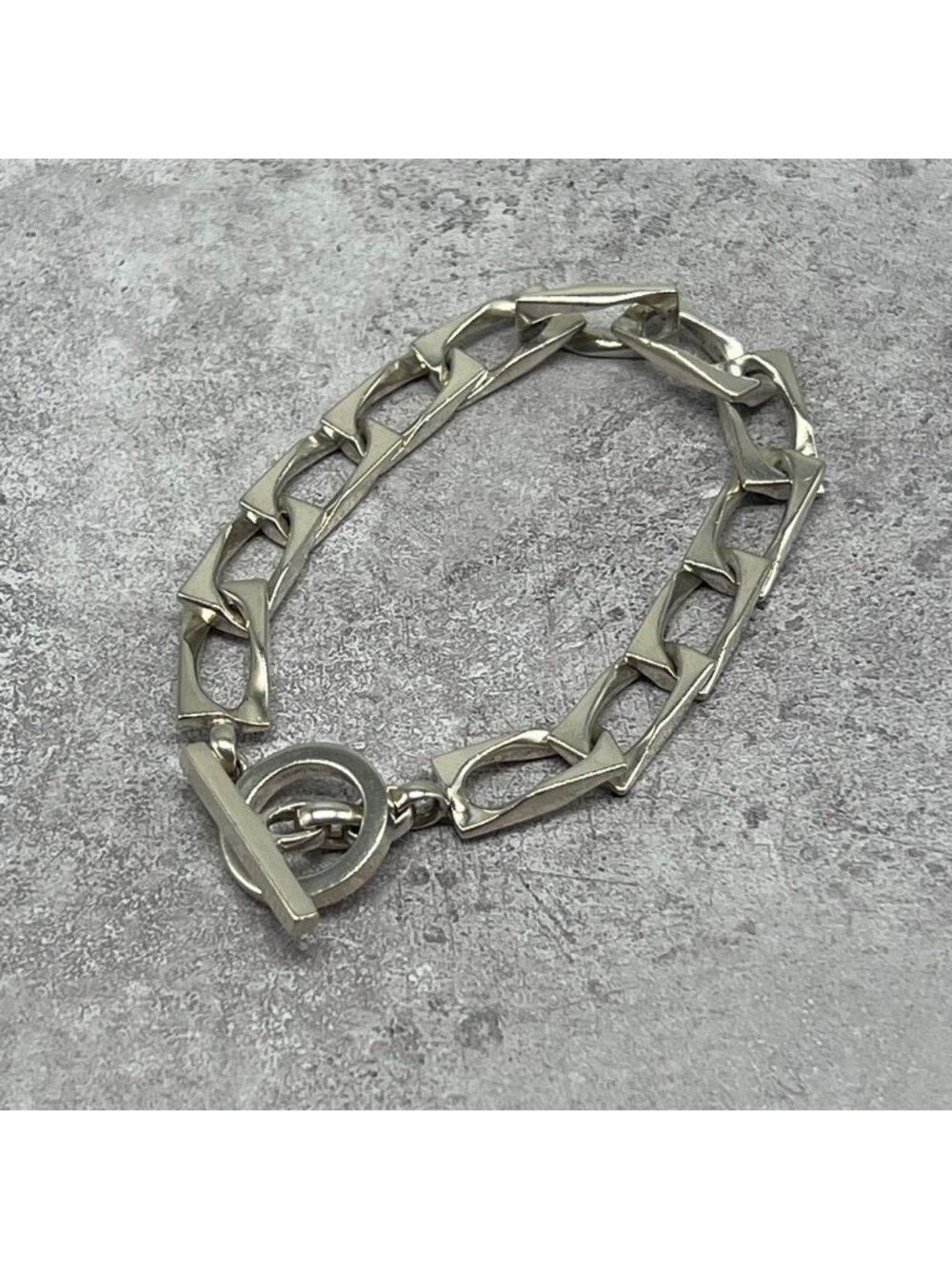 Gucci Figaro Bracelet 925 Sterling Silver Toggle Vintage 19
